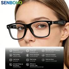 SENBONO 2026 New AI Translation Smart Glasses, Multi-Functional Audio Glasses, Hands-Free Call, Noise Cancelling Headphones And Glasses 2-In-1, Equipped With Built-In Microphone And Speakers, Support Volume Control Music Playback And Hands-Free Calls - Multicolor - View 6