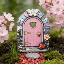 1.0cm Thick Mini Fairy Door Decor Ornament, Fairy Door Shaped, Suitable For Outdoor Garden Yard Lawn, Fantasy Theme Micro Landscape Decor, Outdoor & Garden Supplies, Gardening Ornament (Double-Layer Craft) - JLM021 - View 4