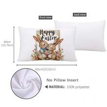 1pc 11.81*19.71in(30*50cm)/15.75*23.62in(40*60cm) Easter Egg & Rabbit Print Pillow Cover [Single-Sided Printing], Home Decor Cushion Cover For Bed, Sofa, Car, Suitable For Daily Use Or High-End Minimalist Decoration, Living Room, Bedroom - Multicolor - View 13