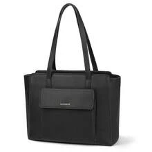 NEWHEY Fashionable Tote Bag, Unisex High-Quality PU Leather Large Capacity Work Tote Bag With Zipper, Waterproof, Elegant Handbag, Anti-Theft Wallet, Travel, Casual, Business, Lightweight - Multicolor - View 1