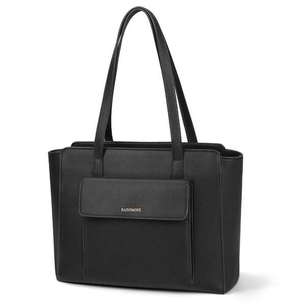 NEWHEY Fashionable Tote Bag, Unisex High-Quality PU Leather Large Capacity Work Tote Bag With Zipper, Waterproof, Elegant Handbag, Anti-Theft Wallet, Travel, Casual, Business, Lightweight