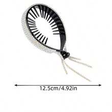 1pc Rhinestone Hair Hoop, Bun Maker With Tassel, Elegant Hair Claw Clip, Non-Damaging Hair Accessory - Multicolor - View 7