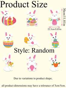 9个复活节花园兔子标志牌，带插杆，塑料兔子，彩蛋花园装饰，适合户外复活节彩蛋寻宝派对装饰 - 彩色 - 查看 4