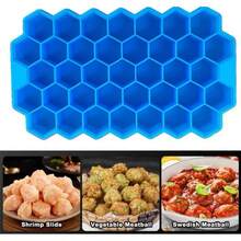 Silicone Meatball Mold, 37 Grids, With Lid, Honeycomb Pattern, Rice Ball Maker, Fish Ball Maker, Beef Meatball Maker, Meat Tools, Kitchen Accessories - Multicolor - View 1