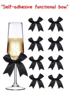 Decoración de lazo de cinta de satén rosa, empaque de regalo, adecuado para botellas de champán, pasteles, dulces, manualidades DIY, regalos, bodas, baby showers, despedidas de soltera, Navidad, cumpleaños, fiestas al aire libre, campamentos, Halloween y talla grande - Varios colores/estilos aleatorios - Ver 22