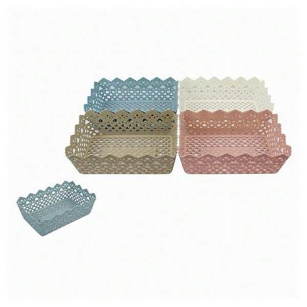 OISE ART STORE Cestino Porta Tutto Oggetti Plastica Rettangolare 29.8x19.8x9.6cm Multiuso 79472 -