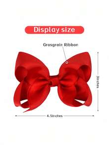 2Pcs 4.5Inch Hair Clips, Alligator Clips With Satin Ribbons, Solid-Color Hair Accessories Suitable For Girls And Teenagers, For Daily Use And Valentine's Day Decoration - Multicolor - View 6