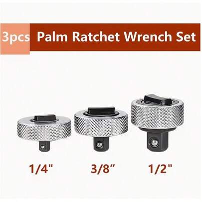 3-teiliges Mini-Fingerknarren-Set – 1/4", 3/8", 1/2" Antrieb, handliche Ratschenschlüssel | 45-Zahn-Umkehrmechanismus für Arbeiten auf engstem Raum
