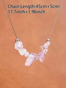 缓解焦虑的紫水晶和波西米亚风格碎石项链，有助于减轻压力，促进平静，适合日常佩戴和送礼（天然材料可能存在颜色差异和瑕疵）。 - 淡紫色 - 查看 4