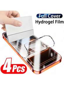 适用于 X XS Max XR 11 12 13 14 15 16 17 Pro Max 14 15 16 Plus 17 的 4 片高清全屏保护膜，采用自修复水凝胶材质，提供极致屏幕保护，0.1mm 隐形防护，水凝胶薄膜具有 90% 的划痕修复率，有效防止刮擦。 - 無色 - 查看 26