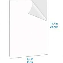 10/20/50pcs - Glossy Vinyl Sticker Sheets - A4 Size (8.3 X 11.7 Inches), Self-Adhesive, Waterproof, Compatible With Inkjet And Laser Printers - White Glossy Surface - View 2