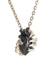 1pc Gothic Style Skull Heart Pendant Necklace, Retro Hip-Hop Unisex Choker, Unique Gift For Music Festivals And Daily Wear - Heart Skeleton Necklace - View 13