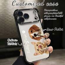 1个可定制宠物照片DIY手机壳，背景可拆卸，电镀边角保护，高清UV印刷，防震，兼容苹果17Air/16promax/16pro/15promax/14promax/13promax/13pro/15pro，兼容三星/A05/A04/A11/A24/A25/A26/A33/A12/A13/A14/A15/A52/A54/A55、S23 Ultra/S24 Ultra/A52S/13C/A15，兼容荣耀X6A/X7B/X8B/X6，兼容红米手机 - 适合个性化定制、日常使用或送礼，国际版，非国内版 - 黑色 - 查看 4