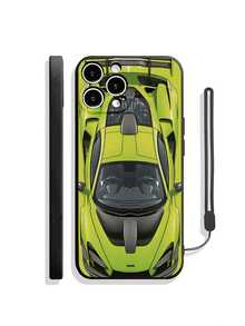 Car Black Perforated Edge Painted + Rubber Wrist Strap Shockproof Phone Case Compatible With Iphone 14, 14 Pro, 14 Pro Max, Cartoon 13, 13 Pro, 13 Pro Max, Cartoon 11, 11 Pro Max, Painted 12, 12 Pro, 12 Pro Max, Shockproof XR, Cartoon 7/8, Suitable Compatible With Iphone 15, 15 Pro, 15 Pro Max, 16, 16 Pro, 16 Pro Max, S21, S23, S23 Ultra, S24, S24 Ultra, S25, S24 Plus, S25 Plus - Multicolor - View 5