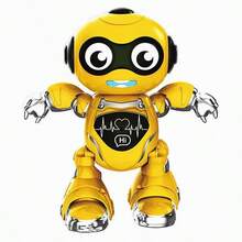 Robot Inteligente Bailarín con Control Remoto. Ideal para niños a partir de 3 años. Cuenta con modo múltiple, incluye música genial y luces de colores, además de realizar movimientos de baile realistas. El control remoto permite gestionar funciones como canciones, música, movimiento hacia adelante/atrás, giro izquierdo/derecho y más. Diseño llamativo, perfecto para entretenimiento y estimulación sensorial. - Amarillo Mostaza - Ver 1