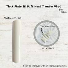0.4mm Thick 3D Embossed Heat Transfer Vinyl - Suitable For T-Shirts, Hats, Bags, Etc. Can Be Cut With A Cutting Plotter. Not Suitable For Laser Cutting. - X - View 10