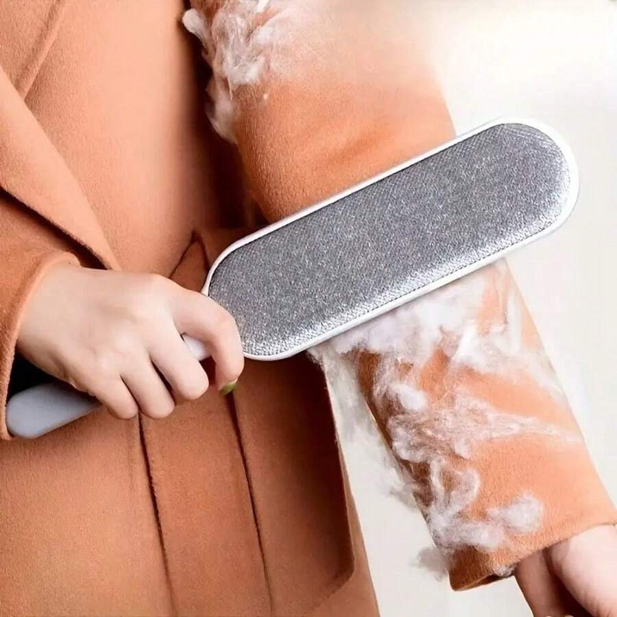 Multi Functional Double-Sided Brush, Suitable For Cleaning Pet Hair And Clothing Fluff On Clothing, Sofas, Furniture, And Carpets - No Power Supply Required. The Perfect Gift Choice For Valentine's Day, Halloween, Christmas Or Birthday Parties - 淺灰色 - 查看 1