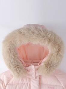 Annil [Extremely Cold Down Jacket]Children's Girls' Long-Sleeved Down Coat With Winter Collar And Hood, Thick Style, Warmth-Resistant Coat - Ice Cloud Powder - View 4