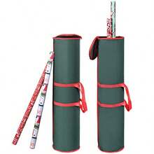 Organizador de Papel de Regalo ProPik, Paquete de 2 Unidades, Almacena hasta 48 Rollos de 40 Pulgadas de Largo, Material Oxford 600D Resistente, con Asas y Laterales Res, Color Verde - Verde - Ver 2