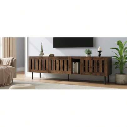 Base Panel 160 * 40 * 47 Cm, Minimalist TV Cabinet, Walnut-Colored TV Cabinet, Openwork Design Cabinet, TV Stand For 65-Inch TVs, MDF Material