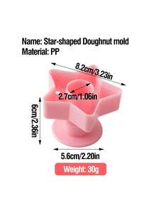 1套5件套可爱甜甜圈造型饼干模具，PP塑料材质，易脱模，儿童DIY饼干模具，包含心形、圆形、花朵、星星、菠萝图案，烘焙工具，甜甜圈镂空印章，适合情人节、婚礼、生日派对等场合 - 彩色 - 查看 13