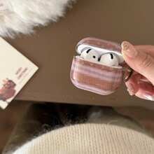 Minimalist Striped Earphone Case, Compatible With Apple 1/2/3/4/Pro/Pro2/Pro3, Lightweight Anti-Drop Earphone Protective Cover - Pink - View 2