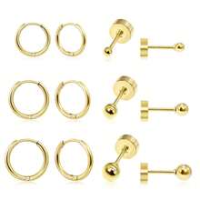 6 pares de juegos de pendientes de acero inoxidable para múltiples perforaciones, pendientes de aro pequeños y ligeros, pendientes de bola plana CZ para cartílago, hélice, lóbulo, accesorios hipoalergénicos para bikini de playa y vacaciones, accesorios para vestidos de novia, joyas versátiles perfectas para usar mientras nadas, te bañas, haces ejercicio, excelentes para regalos de San Valentín, cumpleaños, Día de la Madre y sorpresas de vacaciones. - Multicolor - Ver 11