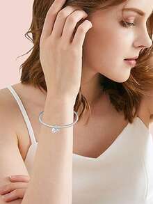 1pc Simple And Versatile Double Heart Charm, Rose Gold Silver Grey, Valentine's Day DIY Beaded Bracelet Jewelry Pendant Accessories, A Variety Of Styles To Choose From - A - View 3