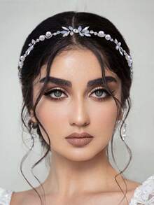 1 pieza Diadema de lujo con rhinestones, versátil para uso diario, novia de boda, citas, fiestas de cumpleaños, sesiones de fotos, adecuada para múltiples ocasiones como accesorios del Día de San Valentín - A - Ver 13