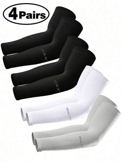 1/3/4 双装男女通用运动骑行户外臂套，可覆盖手臂，防晒，适合学生、女孩和青少年日常使用。