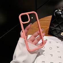 Minimalist Pink Solid Color Material Transparent Acrylic Phone Case Compatible With IPhone 17 Pro Max/17 Pro/17 Air/17/16 Pro Max/16/16 Pro/16 Plus/16E/15/15 Plus/15 Pro/15 Pro Max/11/12/13/14 Pro Max/11 Pro/11 Pro Max/12 Pro/12 Pro Max/13 Pro/13 Pro Max/7 Plus/14 Pro/14 Pro Max/14 Plus Hard Case Spring Pastel Gift - Pink - View 13