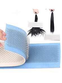 24厘米×9厘米发夹绘图垫，带针状拖拽垫，是一款假发接发工具，用于拉直头发，抚平毛躁和缠结的头发。 - 霧霾藍 - 查看 6