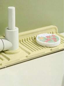 Silicone Sink Splash Guard, Featuring Slanted Water Diversion Design, Large Anti-Slip Faucet Base Protector Pad, Easy-To-Clean Drip Tray, Suitable For Kitchen Sink, Bathroom Vanity, Laundry Room, RV And More, Practical Home Essential And Bathroom Decor Accessory. - màu ngẫu nhiên - Xem 8
