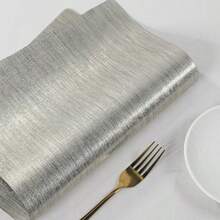 Table Placemats Heat Resistant Water Proof Wipe Clean PVC 30x45cm Gold Set Of 6 Rectangular Place Mats - Gold - View 4