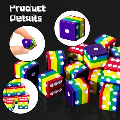 10pcs Rainbow Dice Set With Multicolor Dice-Compatible For, Tabletop RPGs, Party Board Games - Ideal Gift For & Family Game Nights, Christmas & Thanksgiving