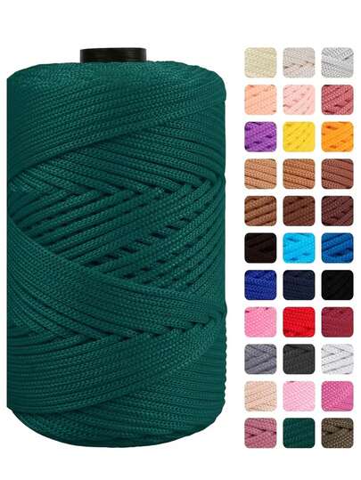 3mm X 199.98m High Quality Polyester Lace Cord - Vibrant Mixed Colors, Suitable For Crochet Bags, Hangings, Carpets And DIY Crafts