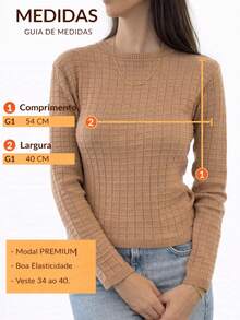 LONG SLEEVE MODAL KNITTED BLOUSE, COLD/WARM WINTER - Beis - Ver 2