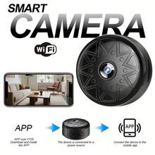 1 pieza Cámara mini inteligente Full HD 1080P que admite conexión WiFi de 2.4Ghz, se puede acceder de forma remota a través de aplicaciones móviles, tiene funciones de detección de movimiento, grabación en bucle e intercomunicación de voz, admite carga USB y es adecuada para uso en interiores y exteriores. Adecuada para escenas de de oficina, automóvil y hogar, y es una cámara oculta. - Negro - Ver 3