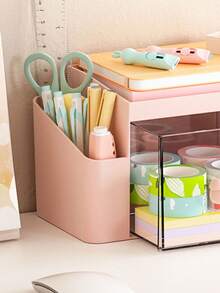 桌面化妆工具文具收纳盒，学生桌面文具子弹笔记收纳盒，抽屉式收纳盒，儿童发饰收纳盒，桌面子弹笔记笔筒，置物架 - 彩色 - 查看 5