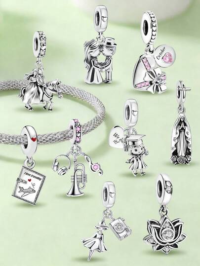 1pc Fashionable Globe & Airplane Pendant Bead, Suitable For Women Bracelet, Bangle DIY Jewelry Making And Daily Outfit Accessory