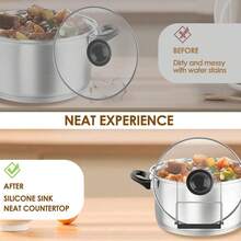 Slow Cooker Lid Holder - Heavy-Duty Pot Lid Organizer With Non-Slip Base, Space-Saving Countertop Or Sink Storage Rack, Compatible With Most Slow Cookers, Easy-Clean Kitchen Organizer For One-Handed Use (Gray/Black) - Multicolor - View 8