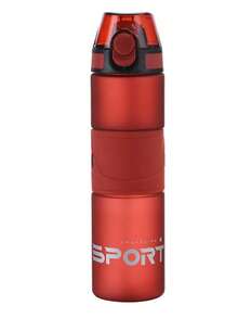 1 pieza Botella de agua para deportes al aire libre, recipiente para beber portátil a prueba de fugas, botella de agua de plástico mate para fitness y cocina - Multicolor - Ver 13