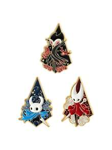 1套游戏珐琅徽章卡通胸针松树翻领别针徽章背包服装配饰时尚饰品粉丝朋友礼物 - 彩色 - 查看 11