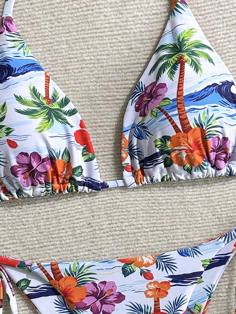 Bộ bikini in họa tiết hoa nhiệt đới gợi cảm mới năm 2026 - Nhiều màu - Xem 3