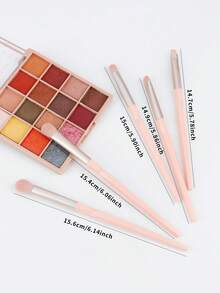 5支装斜角眼影刷、晕染刷、眉刷，多功能眼妆刷具 - 彩色 - 查看 2