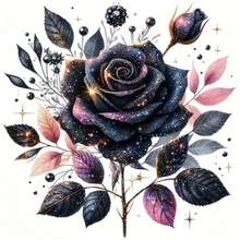 1pc/2pcs/3pcs Dreamy Shiny Dark Rose Heat Transfer Patches, Iron-On And Washable, Suitable For T-Shirts, Jeans, Sweaters, Handbags, Pillows, Cushions - L - View 1
