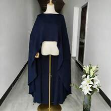 Chiffon Bridal Cape, High-Low Hem Bridal Cloak, Lightweight Bridal Shawl - B - View 12