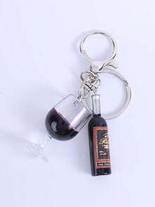 1个节日圣诞葡萄酒杯和酒瓶亚克力钥匙扣 - 带龙虾扣，适用于钱包、包包、背包等，节日装饰 | 亚克力钥匙扣，女士汽车钥匙扣，女士汽车配件，送给朋友和老师的最佳礼物，包包挂饰，汽车配件，送给姐妹的礼物，送给母亲、父亲、毕业生和老师的礼物 - 彩色 - 查看 7