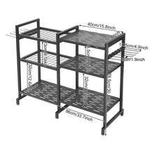 YUNRUX Gartenwerkzeug-Organisator für Garage, Kohlenstoffstahl Mehrzwecklager für Gartenwerkzeuge mit Rädern, Halter Gartenwerkzeuge 86 x 76.5 x 30 cm - A - Übersicht 2
