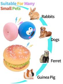 Funny Expression Stress Ball + Realistic Hamburger Squeeze Toy | Talking Pet Decompression Gadget - Multicolor - View 2